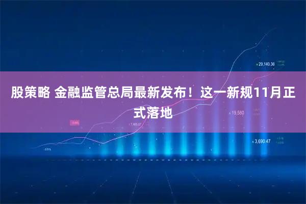 股策略 金融监管总局最新发布!这一新规11月正式落地
